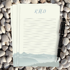 Monogrammerat skrivpapper med berg brevpapper
