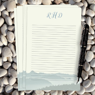 Monogrammerat skrivpapper med berg brevpapper