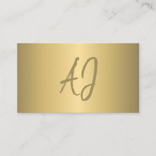 Monogrammet av lyxmetalliskt guld visitkort