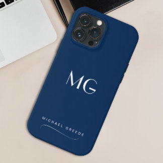 Monogrammet blått minimalistiskt med Namn