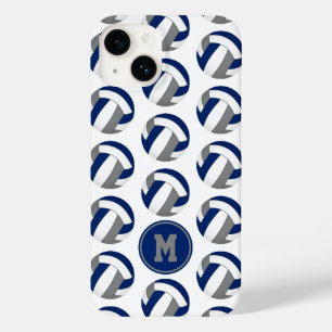 Monogrammet blue grått volleybollar mönster