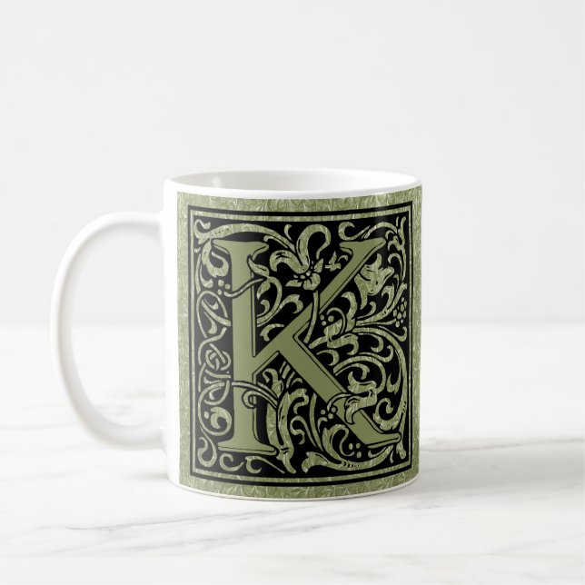 Monogrammet Brev första Brev Kaffemugg (Vänster)