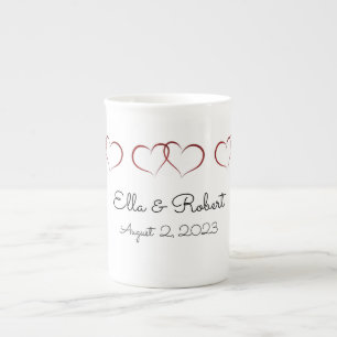 Monogrammet bröllop eller årsdagen Specialty Mugg Benporslin Mugg