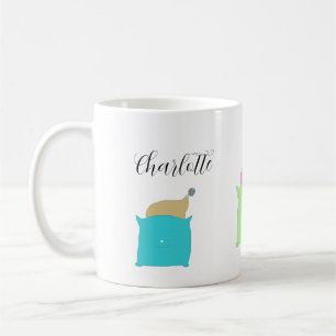 Monogrammet för illustration av ljus i kassa kaffemugg