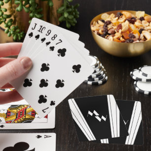 Monogrammet för svartvit konsthandling casinokort