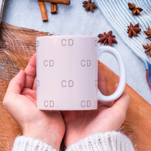 monogrammet initialer mönster i ro guld kaffemugg
