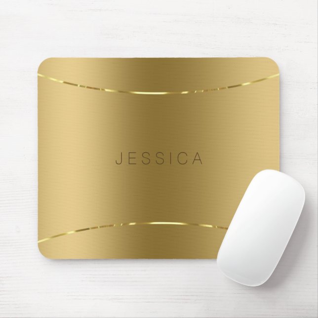 Monogrammet Metallic Guld look Background Musmatta (Med mus)