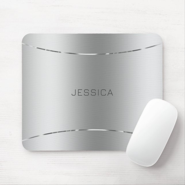 Monogrammet Metallic Silver look Background Musmatta (Med mus)