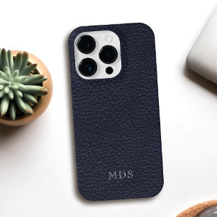 Monogrammet Midnight Blue Faux Leather