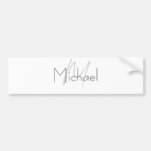 Monogrammet Minimalistiskt vanligt Namn i modern Bildekal