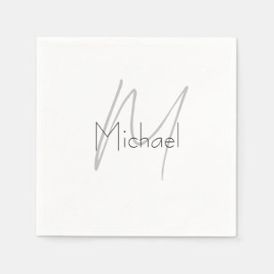 Monogrammet Minimalistiskt vanligt Namn i modern Pappersservett