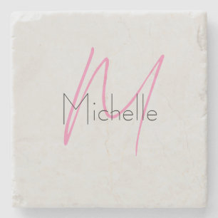 Monogrammet Minimalistiskt vanligt Namn i modern Stenunderlägg