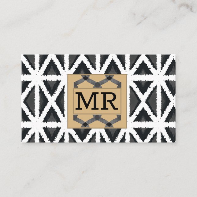 Monogrammet Modern Abstrakt Visitkort (Framsida)