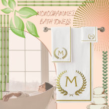 Monogrammet Modern Elegant Cream Guld Chic