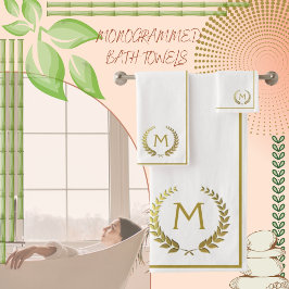 Monogrammet Modern Elegant Cream Guld Chic