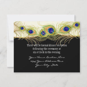 Monogrammet Monogrammed modern Swirl Peacock Feath Inbjudningar