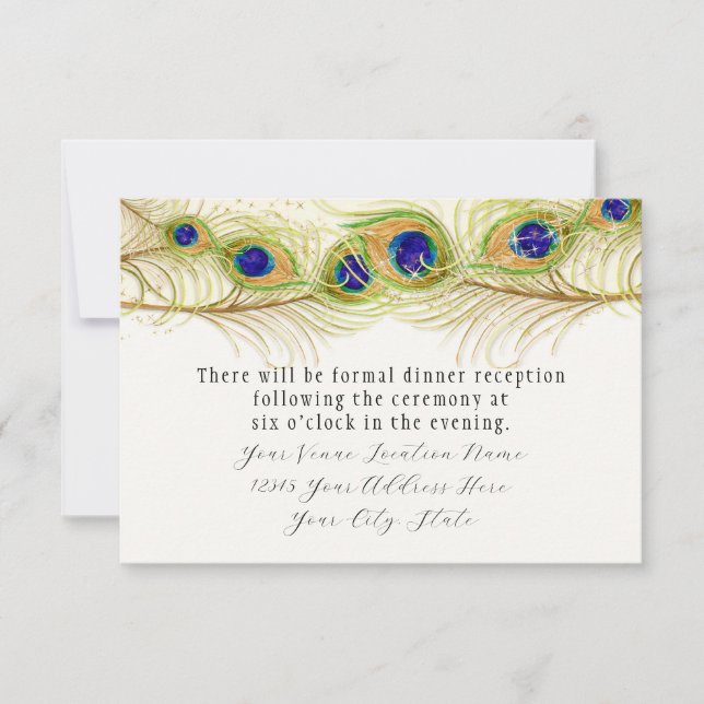 Monogrammet Monogrammed modern Swirl Peacock Feath Inbjudningar (Framsida)