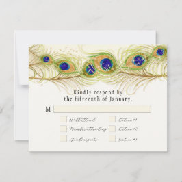 Monogrammet Monogrammed modern Swirl Peacock Feath OSA Kort