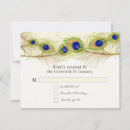 Monogrammet Monogrammed modern Swirl Peacock Feath OSA Kort