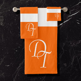 Monogrammet - nybörjarvit orange - fet rand