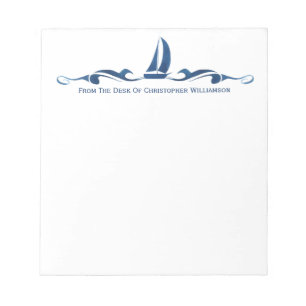 Monogrammet Personlig Sailing Frakt Nautical Anteckningsblock