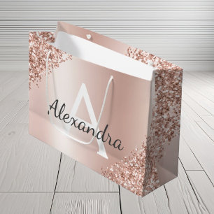 Monogrammet  Rosa ros Guld-metallisk Glitter