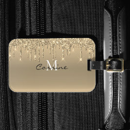 Monogrammetallisk Guld-avsugning av Glitter Bagagebricka