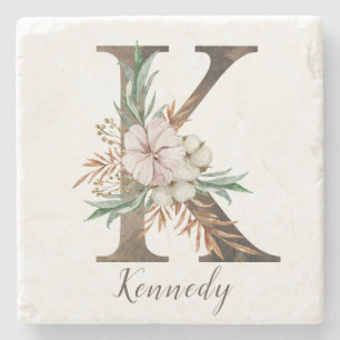 Monogrammets Personlig Stone Underlägg - initial K