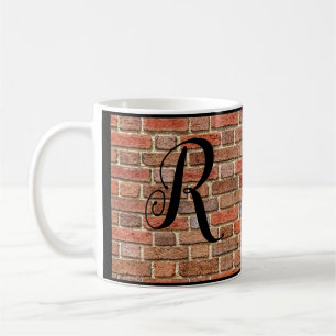 Monogrammets tegelvägg kaffemugg