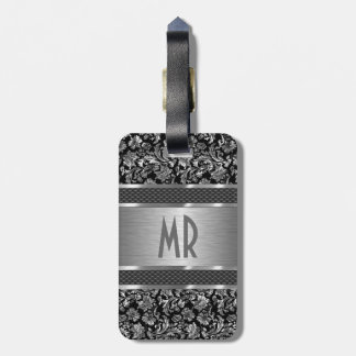 Monogrammets utseende av Silver borstat Aluminium Bagagebricka