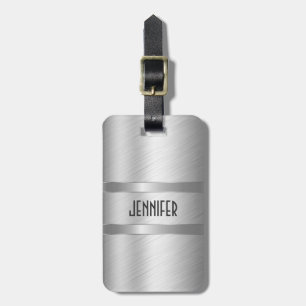 Monogrammets utseende av Silver borstat Aluminium Bagagebricka