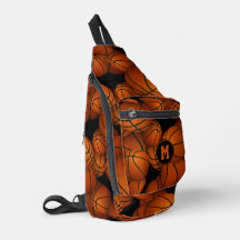 Monogrammiga basketbollar mönster