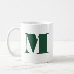 Monogrammodeller Modern minimalist grön vit mugg