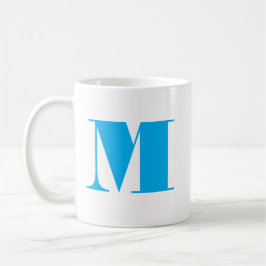 Monogrammodeller Modern minimalistisk blåvit mugg