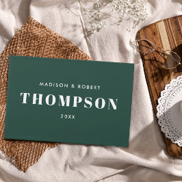 Monogrammoderna Bokstäver Enkla Smaragdgröna Bröll Gästböcker