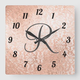 Monogrammofon Ro Guld Fyrkantig Klocka