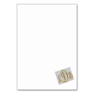 Monogrammofonkort för Middag en Blanc picnic Bordsnummer