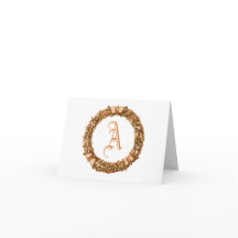 Monogrammofonkort för orange andedräkt