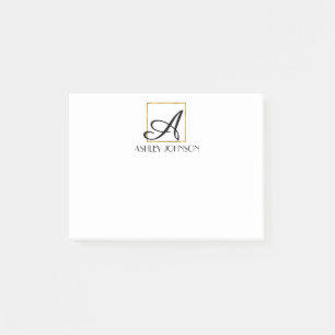 Monogrammografi - gula fetter - Modern post - ante Post-it Block