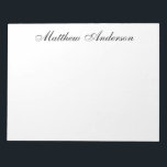 Monogrammt skript anteckningsblock<br><div class="desc">Det här 11 x 8, 5-anteckningsblocket med 40 sidor med ditt namn i ett enkelt, modernt men traditionellt skript är perfekt för att skriva anteckningar till kontorspersonal, familj och vänner. Att ha den i närheten är bekvämt och gör det enkelt att anteckna sig. Det är en underbarare gåva till en...</div>