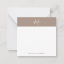 Monogrammt skript med fyrkantsvariant Beige