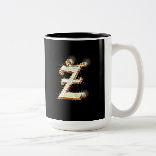 Monogrammugg för brev Z Två-Tonad Mugg (Höger)