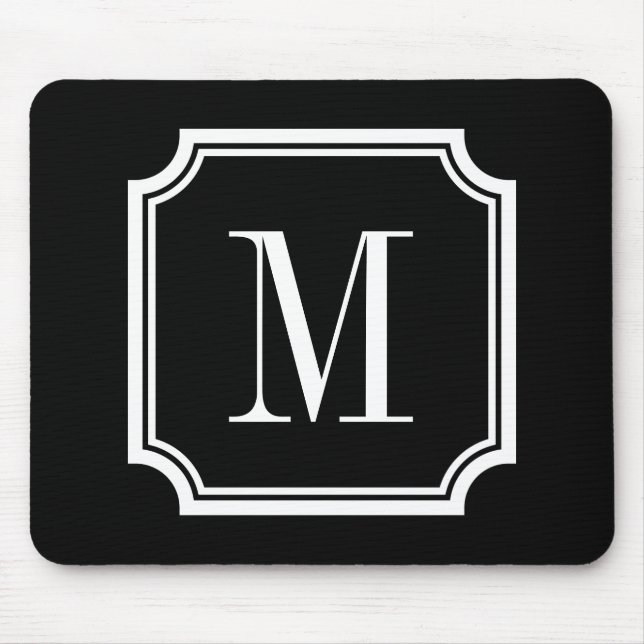 Monogrammusmatta med klassad anpassningsbar | Svar Musmatta (Framsidan)