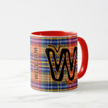 Monogramnamn (antik plaidstil) Vintage kaffe