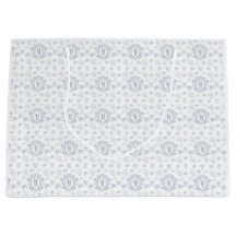 Monogramnamn Blått Vitt Chinoiserie Mönster