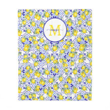 Monogramnamn Citron Blå Fransk Landstil Kakel