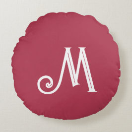 Monogramnamn Djup Ros Rund Kudde