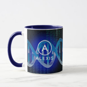 Monogramnamn DNA-ID-vetenskap Mugg