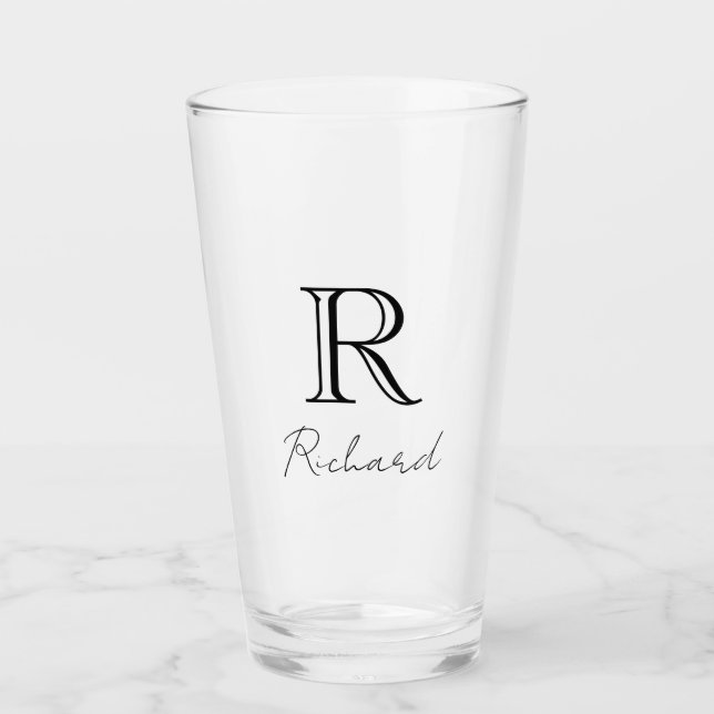 Monogramnamn elegant glaskopp (Framsida)
