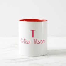 Monogramnamn Minimalistisk Röd Modern Lärare